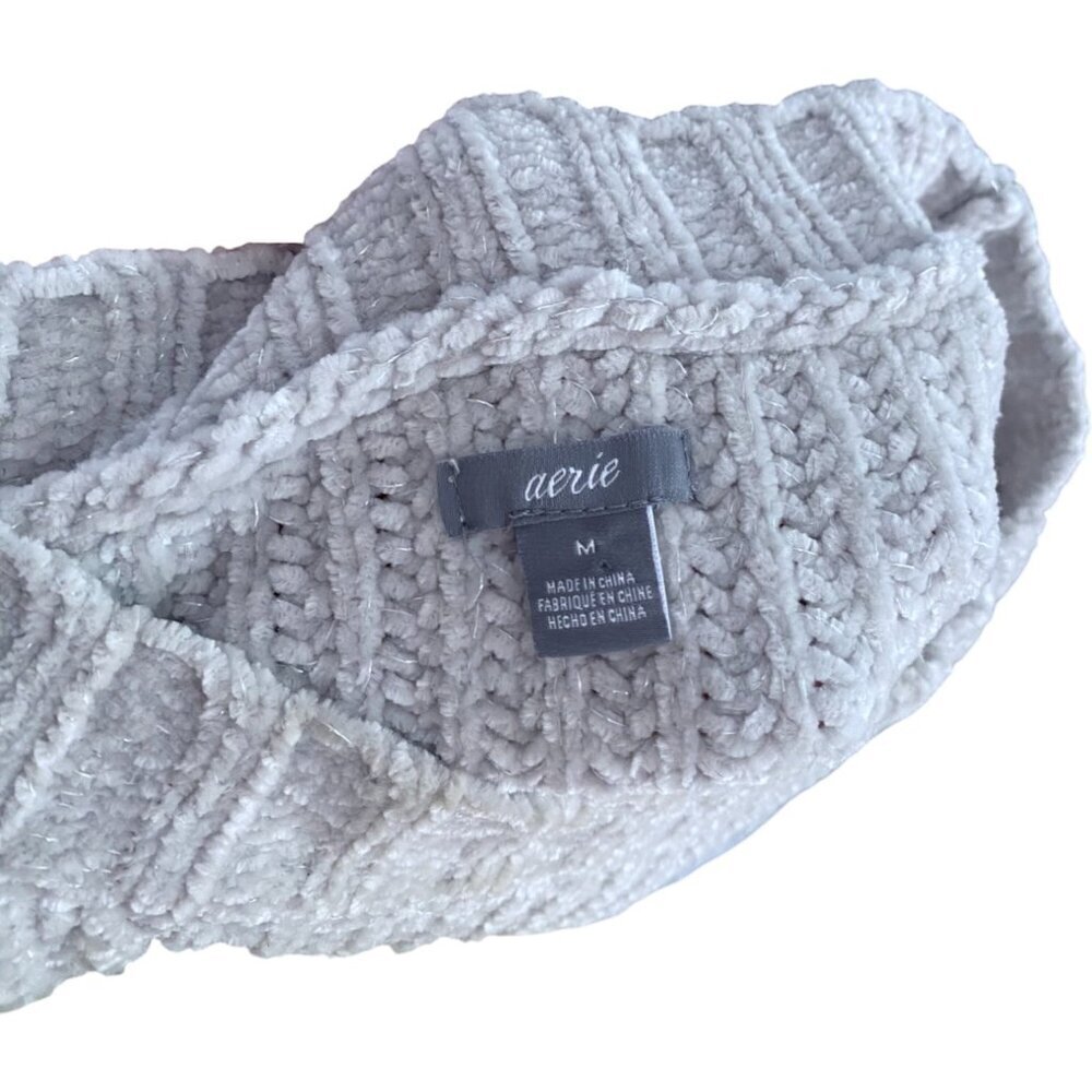 Aerie Gray Chunky Knit Sweater Medium - Picture 5 of 5